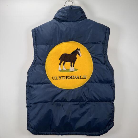 VTG Emergency Exit “Clydesdale” Reversible Navy Blue/Yellow Puffer Vest - L - Picture 1 of 7